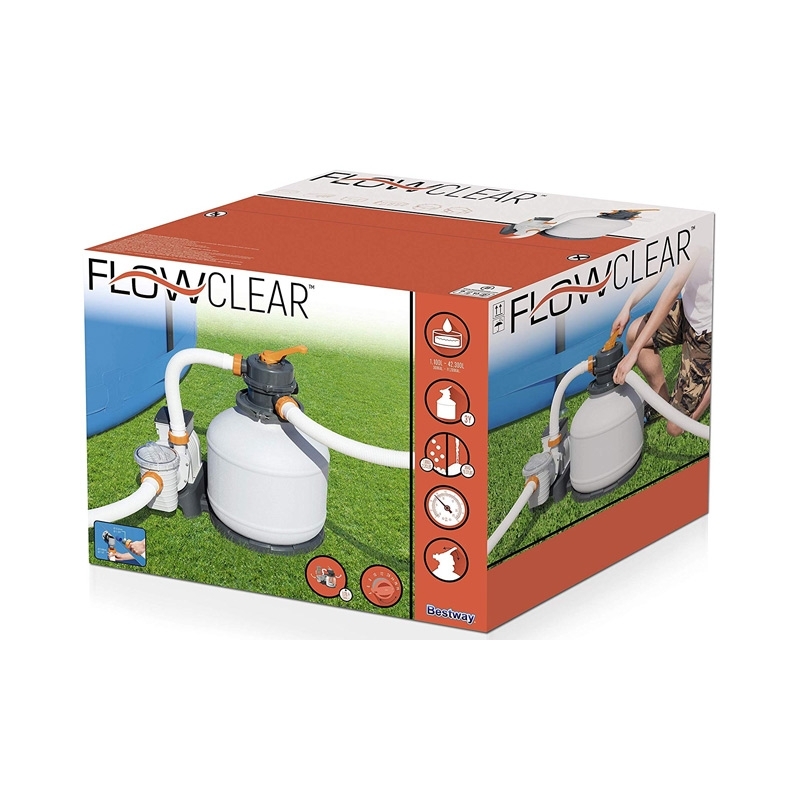 Groupe de filtration programmable piscine Bestway FLOWCLEAR 6m³ h vanne