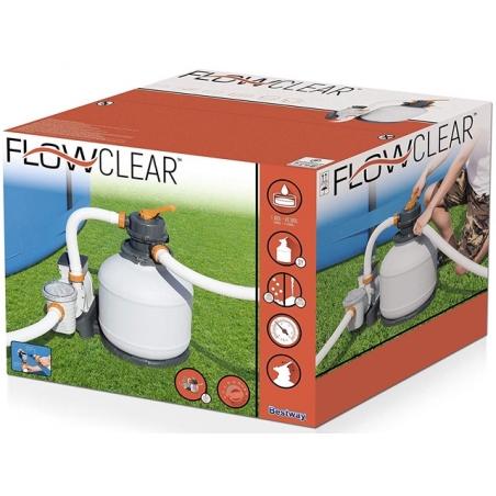 Groupe de filtration programmable piscine Bestway FLOWCLEAR 6m³ h vanne