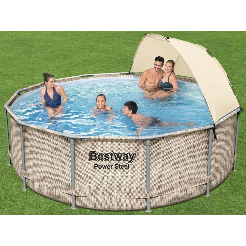 Kit Piscine Tubulaire Bestway Power Steel Frame Pool Ronde X Cm